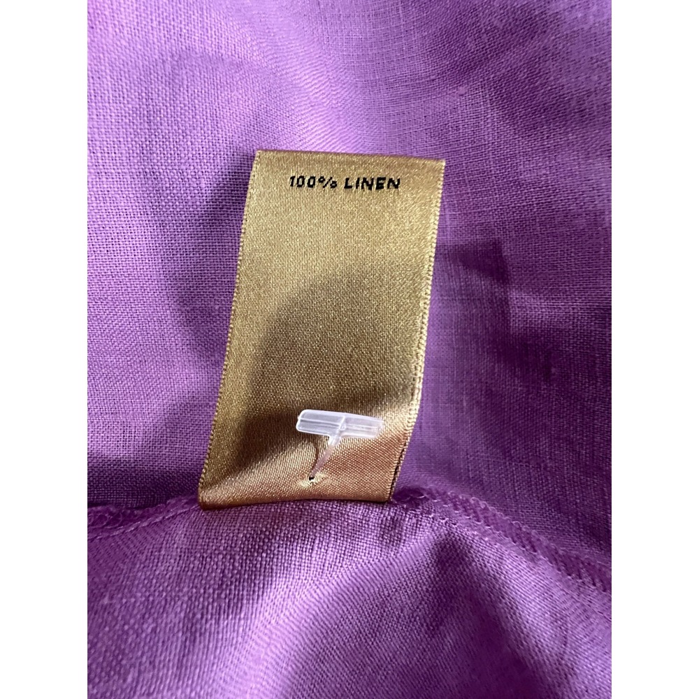 Investments Woman Gold Label 24W Purple Linen Shirt Coastal Plus Size - Picture 7 of 7